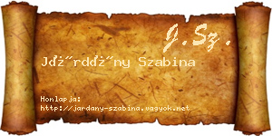 Járdány Szabina névjegykártya